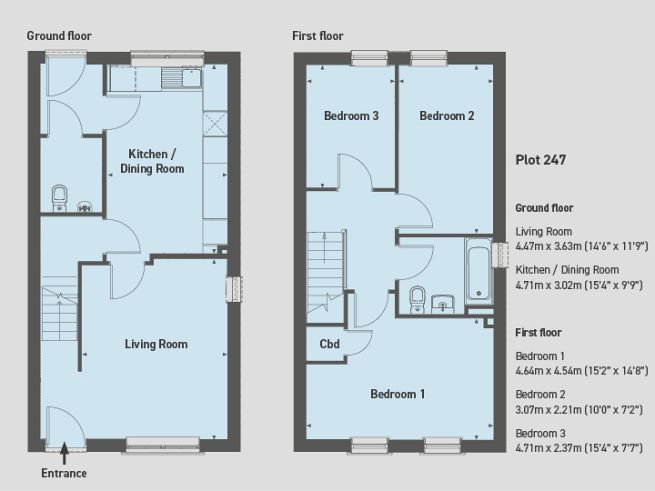 Floor plan 3 bedroom house - artist's impression subject to change